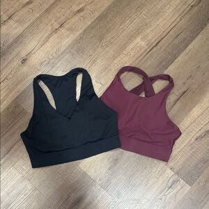 Fabletics Black and Burgundy Sports Bras